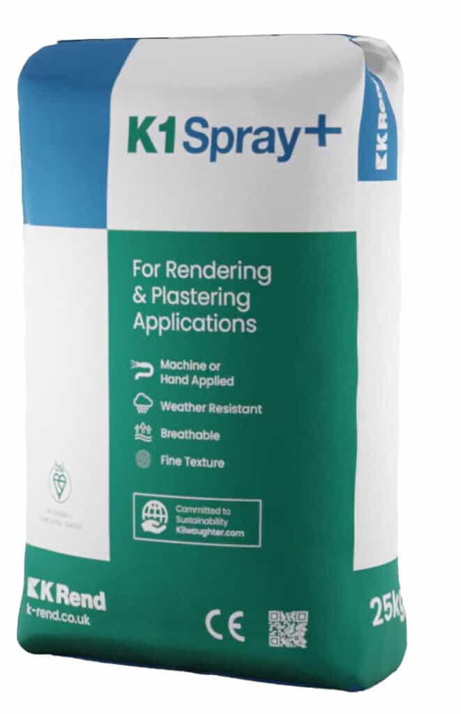 K1 Spray + White Top Coat Render 25Kg Bag (40 per pallet)